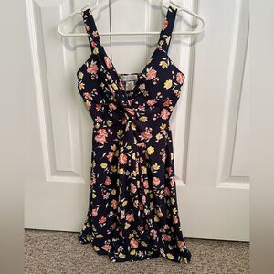 NWOT Planet Gold Womens S Polyester Blend Navy‎ Flower Mini Dress